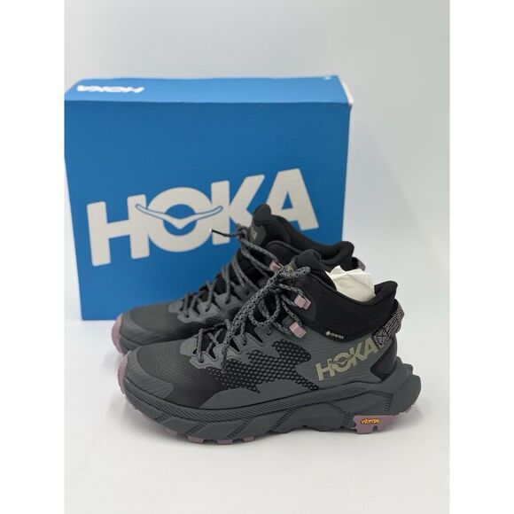 Hoka Shoes - HOKA Womens Trail Code GTX Hiking Boots Black / Castlerock Size 10.5 B NEW